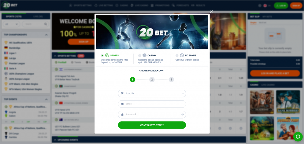 20Bet site